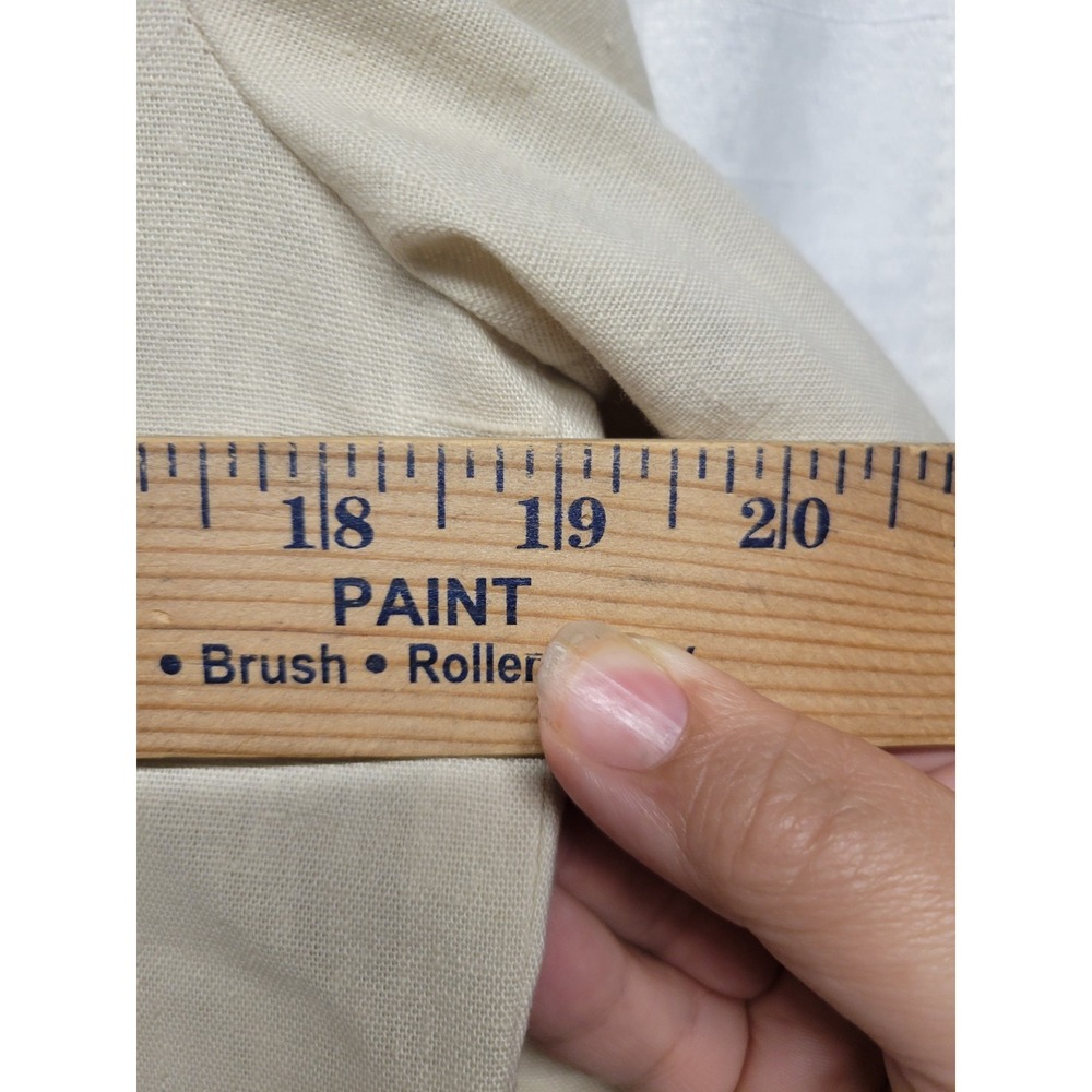 Vintage 90's Rocky Road Beige Twill Crop 3/4 Sleeve Open Front Jacket Womens 10 - Picture 6 of 10